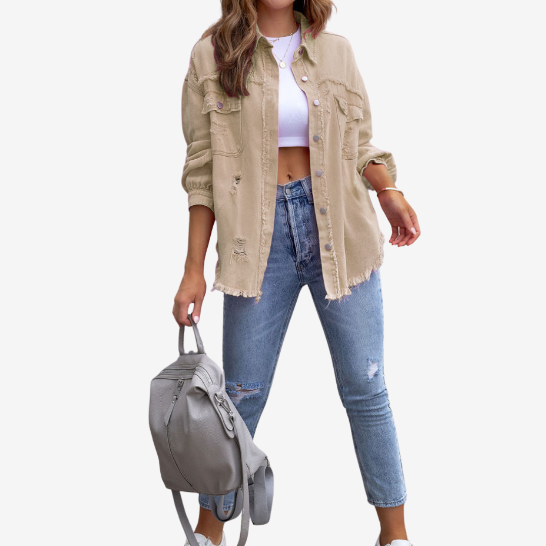 Clarina™ Nadměrná džínová bunda