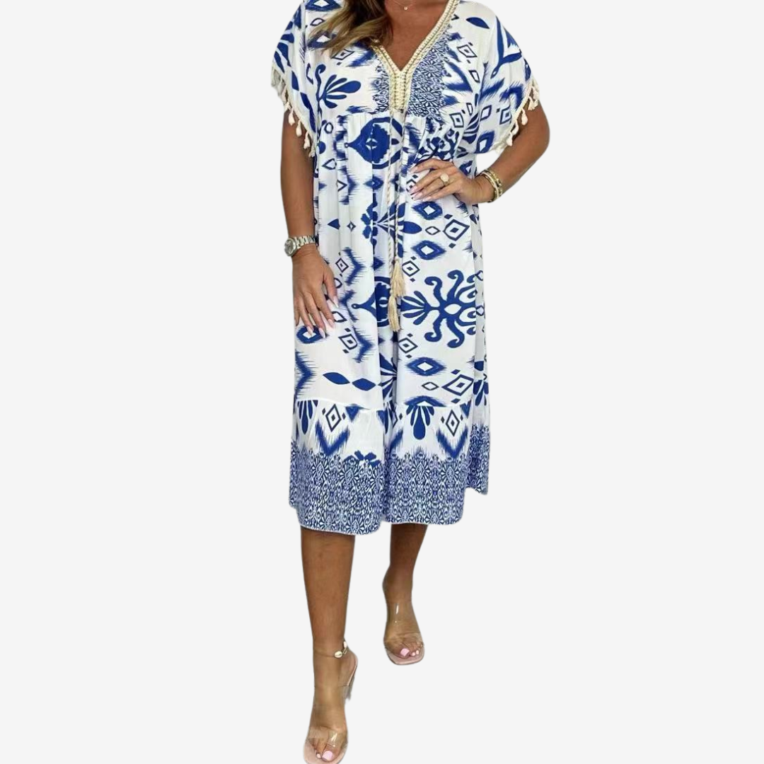 Solina™ Bohémské potištěné midi kalhoty