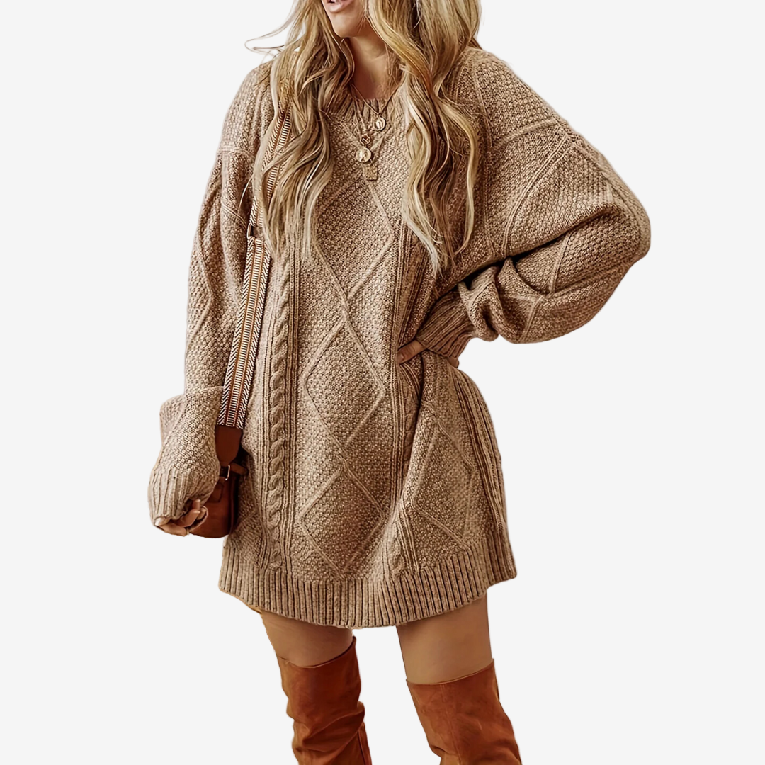 Astra™ Pletený svetr s pleteným vzorem