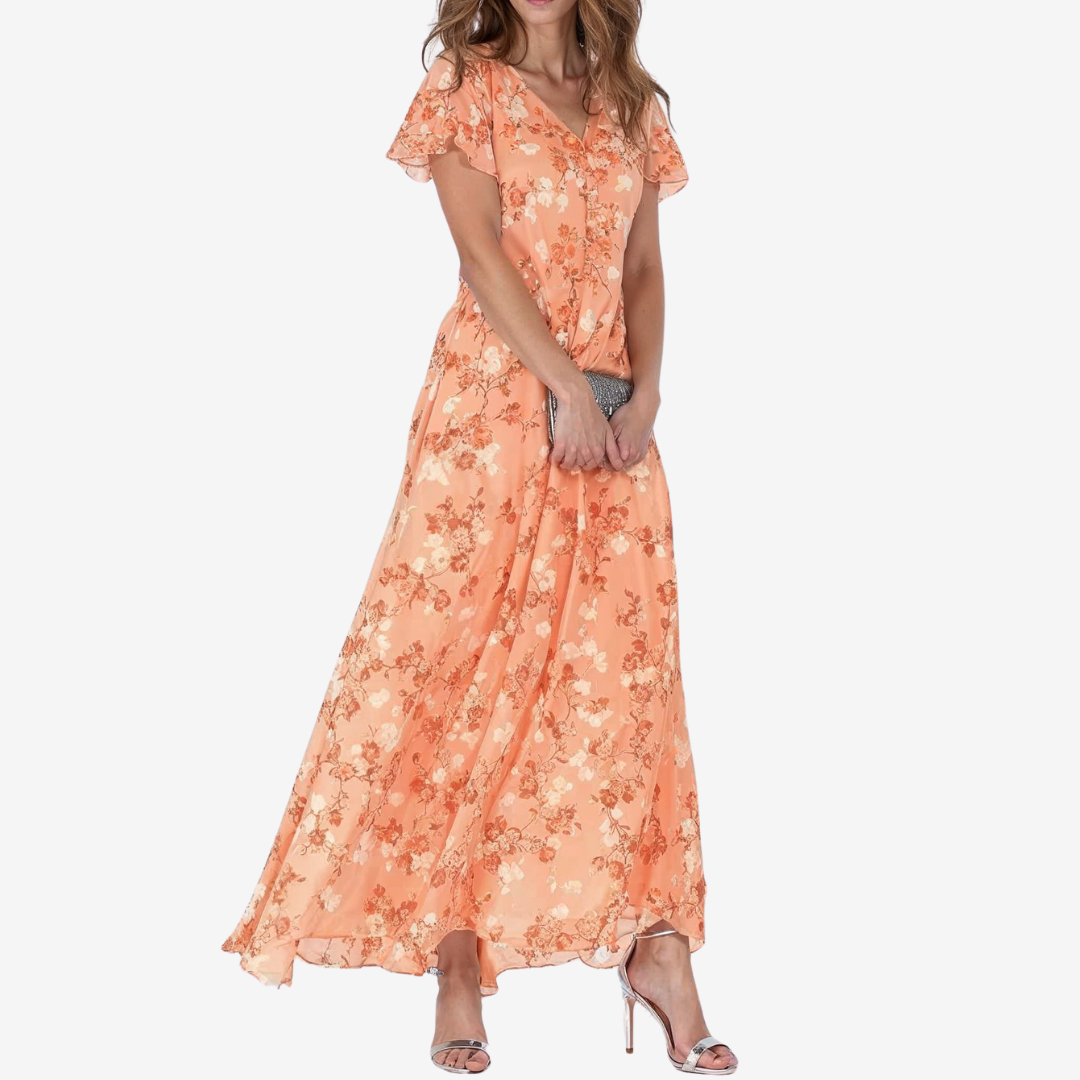 Élodie™ Midi výstřih do V s volným výstřihem