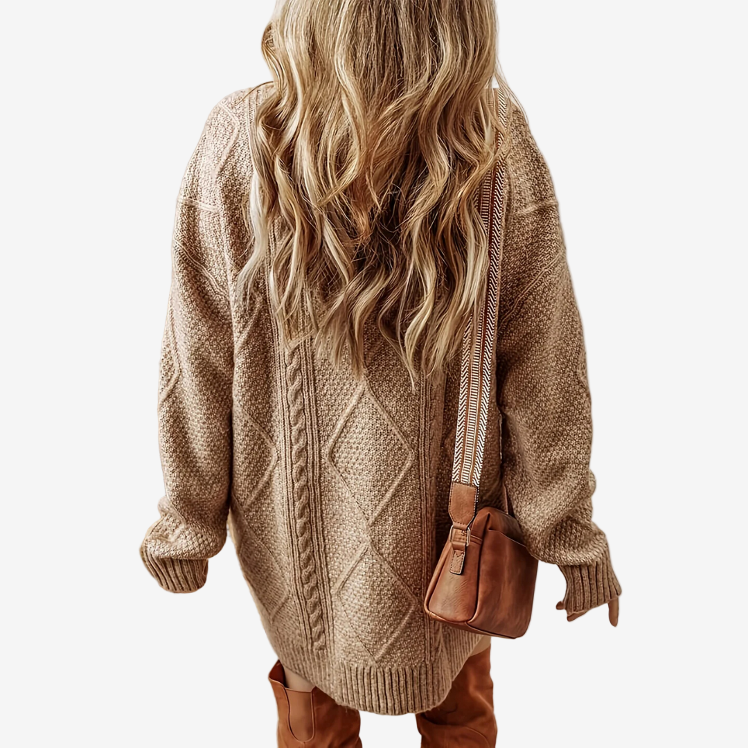 Astra™ Pletený svetr s pleteným vzorem