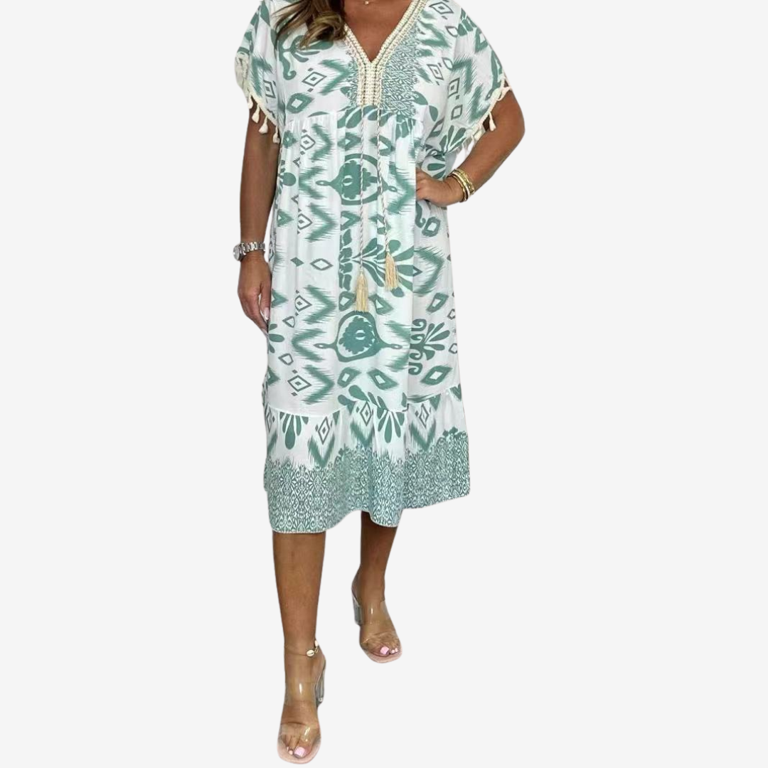 Solina™ Bohémské potištěné midi kalhoty