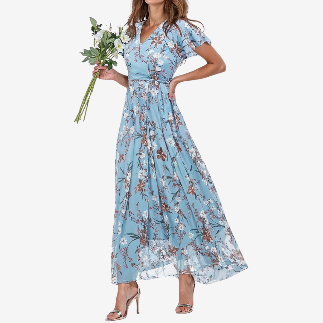 Élodie™ Midi výstřih do V s volným výstřihem