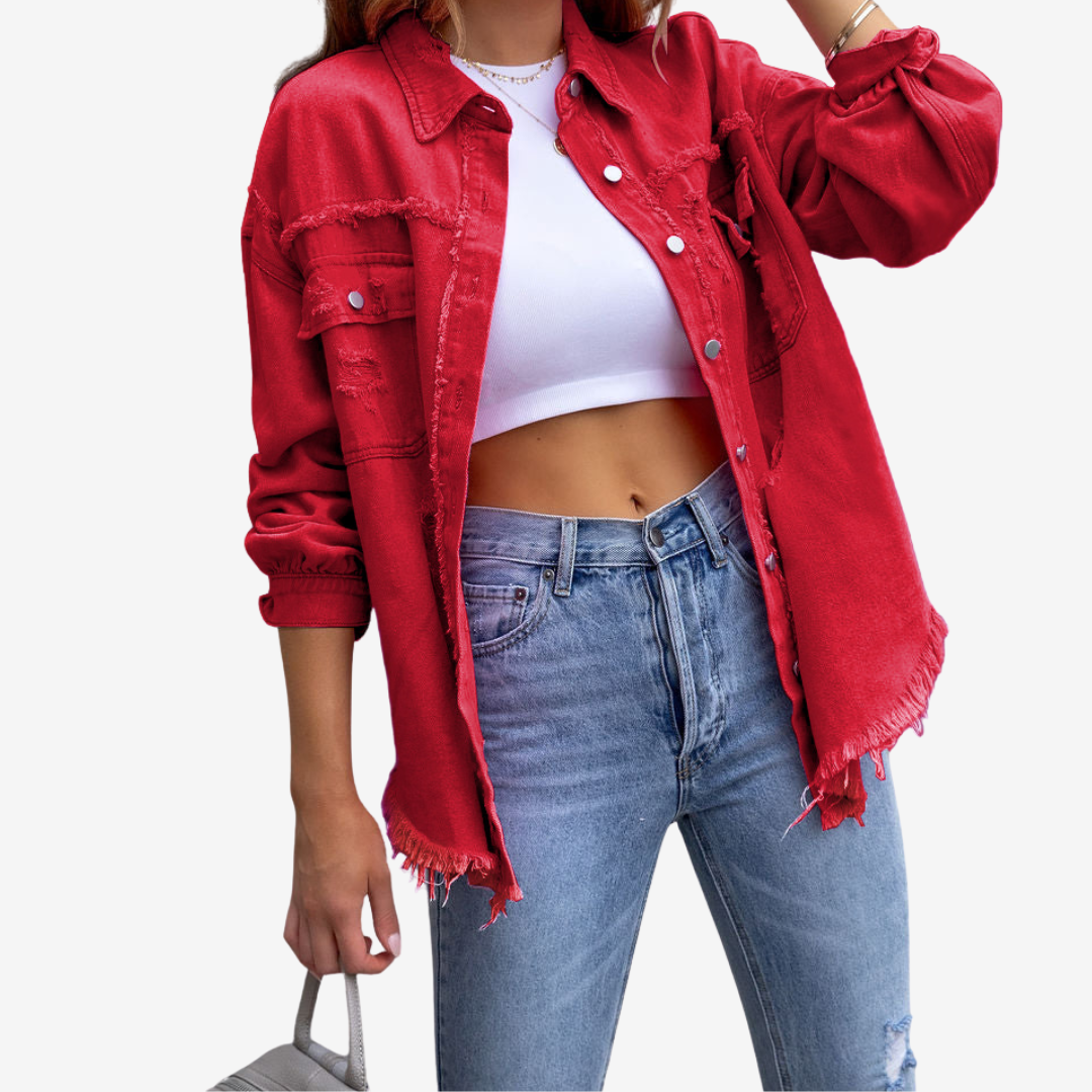 Clarina™ Nadměrná džínová bunda