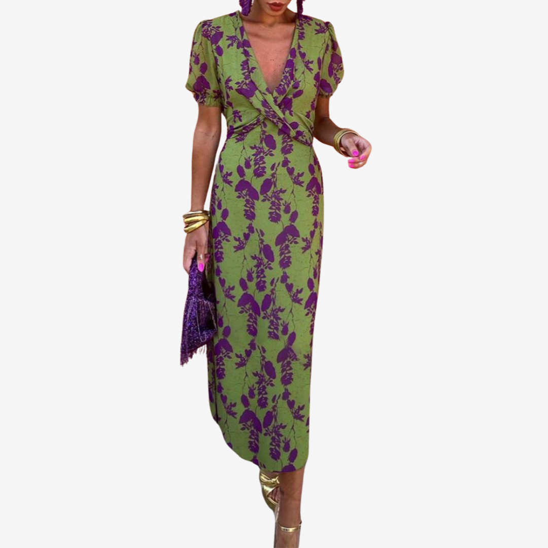 Aliénor™ Šaty s krouceným výstřihem do V