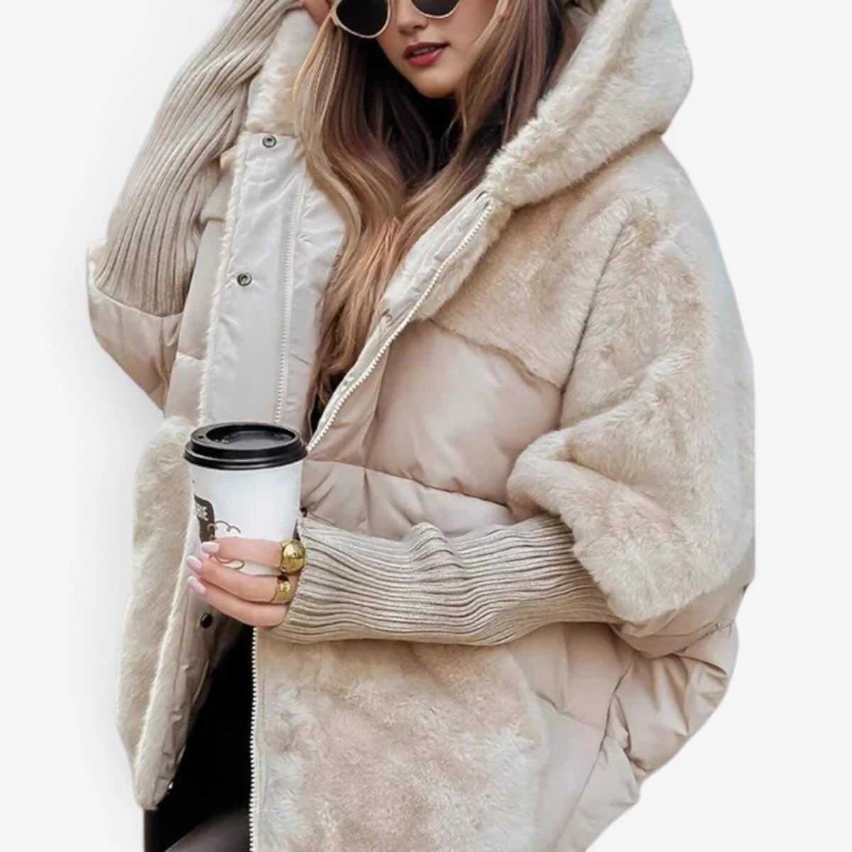 Emma™ Prošívaná bunda s umělou kožešinou