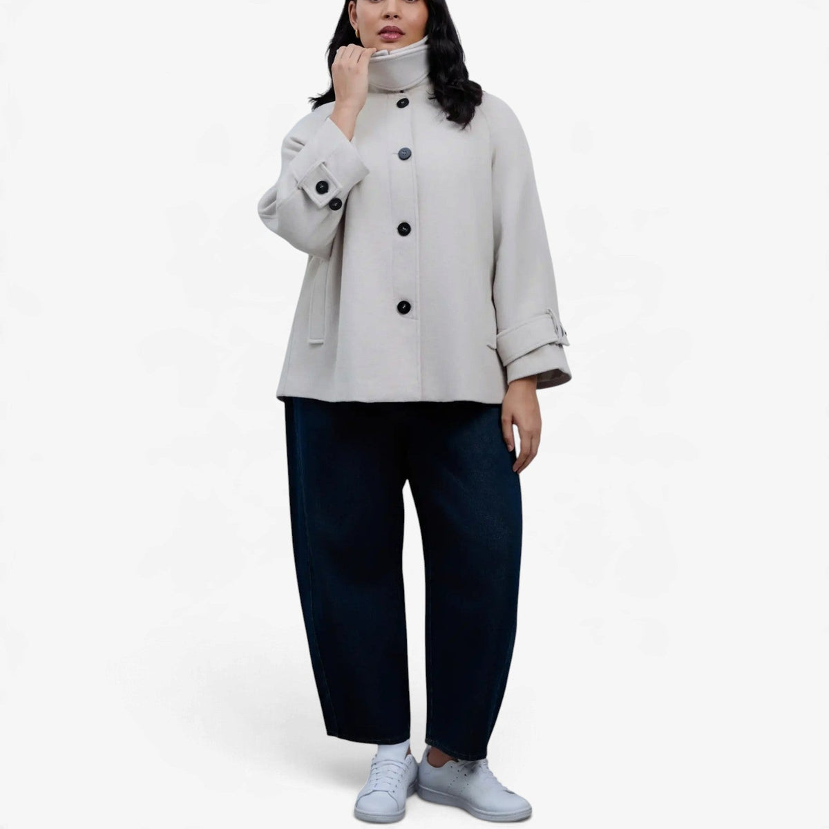 Aurelia™ Oversized kabátový plášť z vlněné směsi