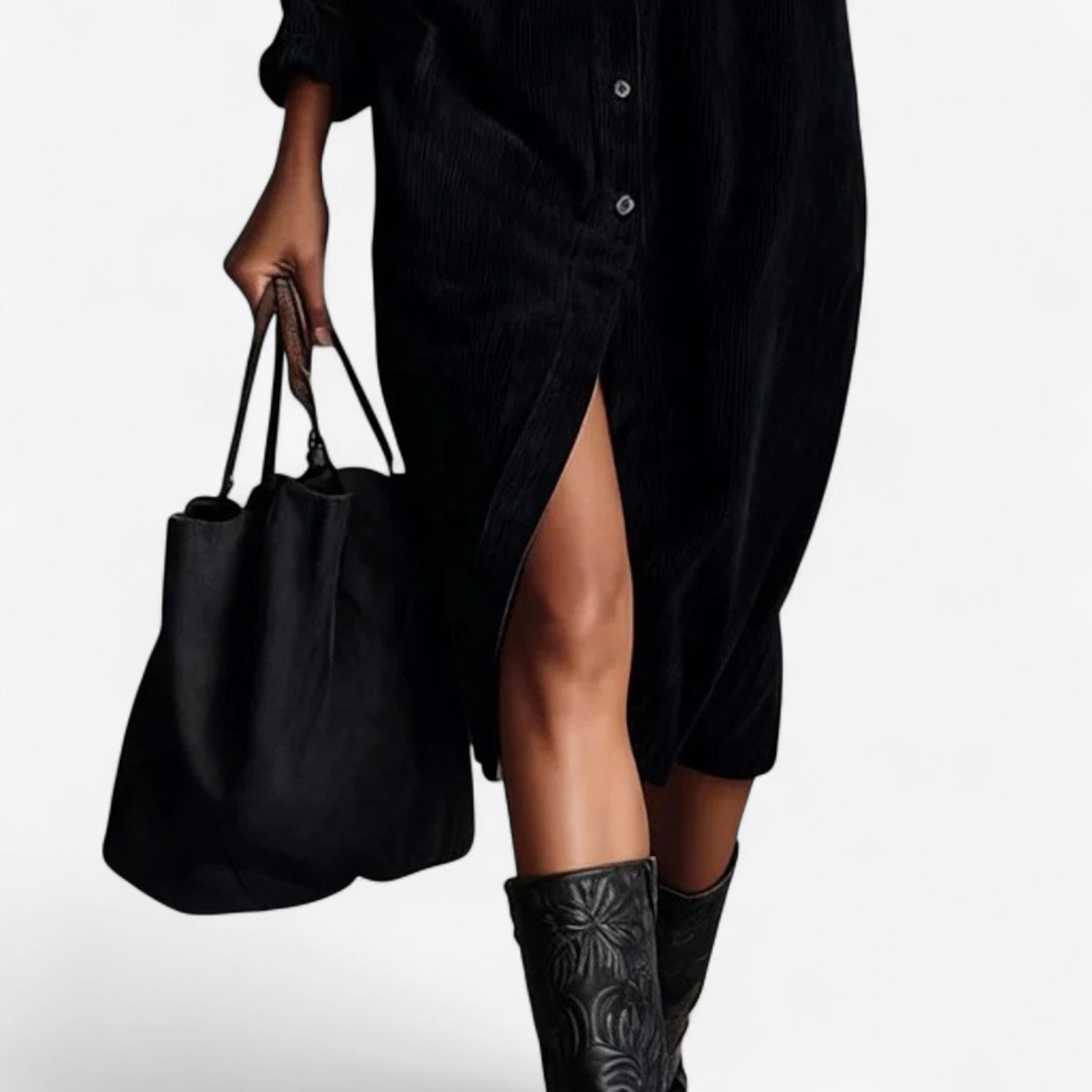 Anastacia™ Midi manšestrové šaty s širokými nohavicemi