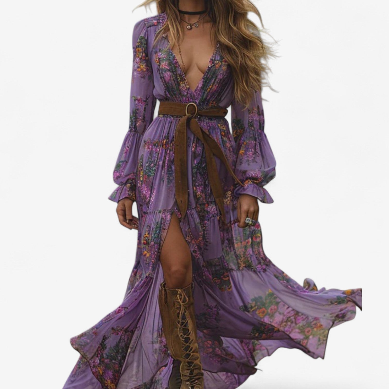 Mélanie™ Květinové splývavé šaty