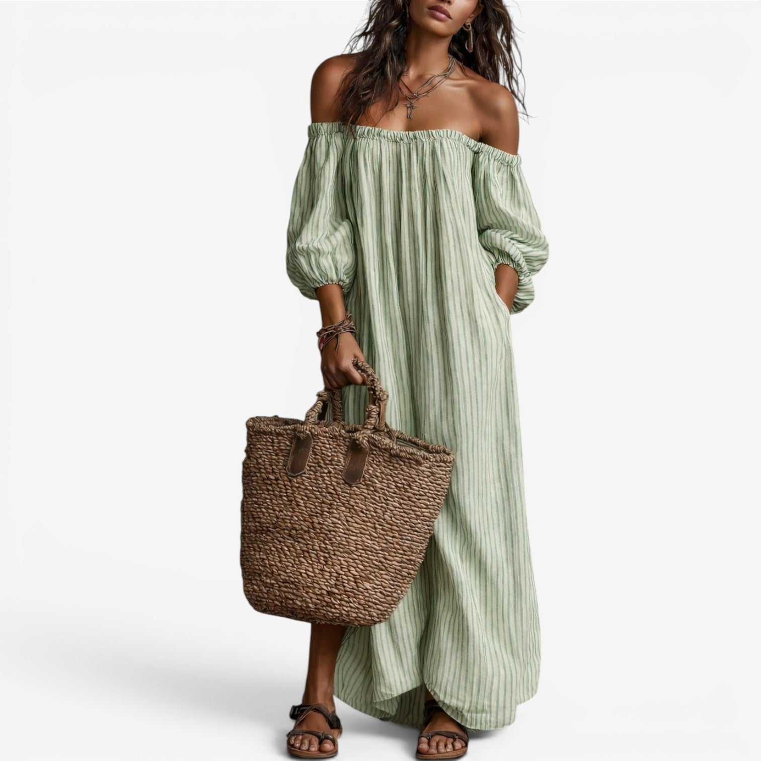 Faustina™ Overal s výstřihem do V a knoflíky