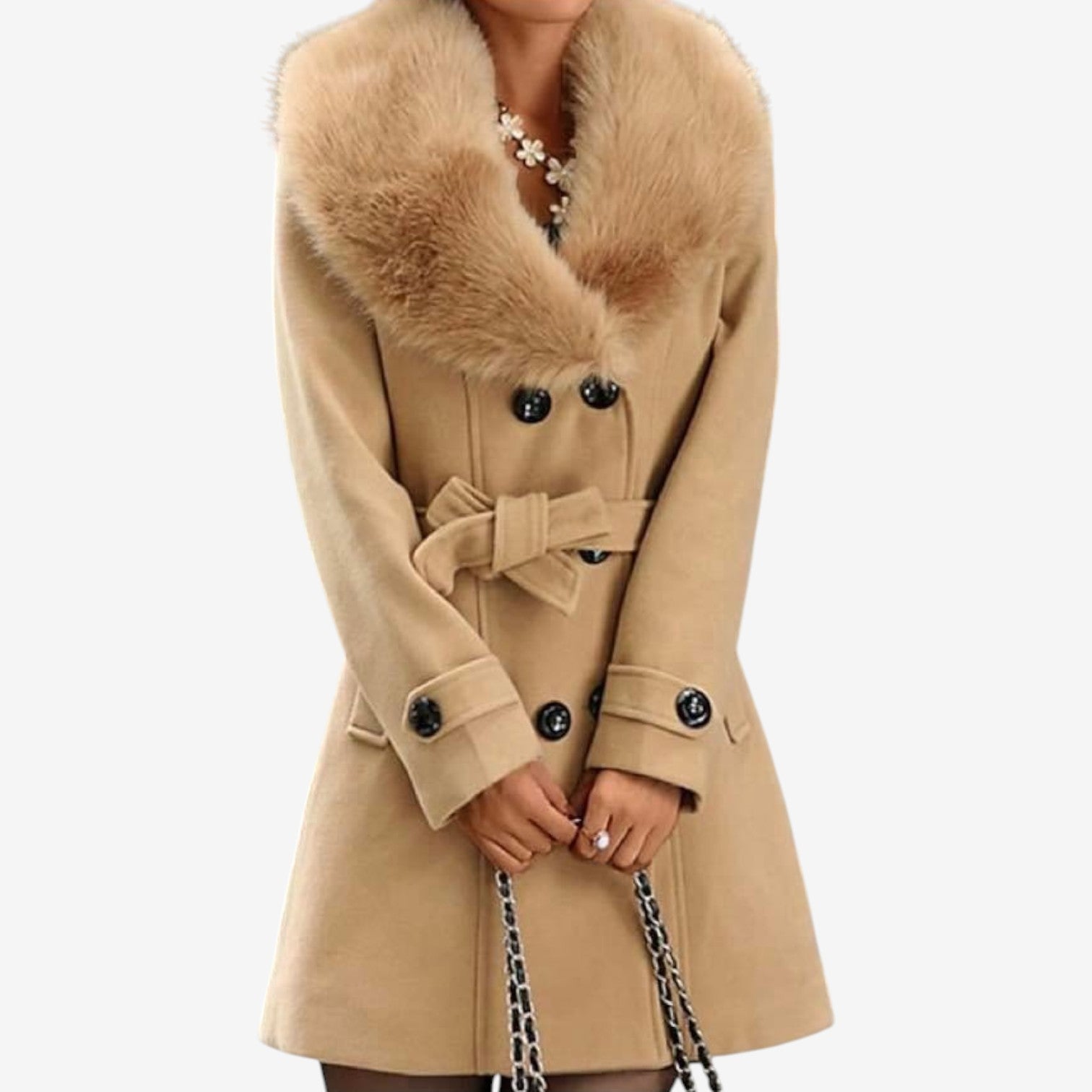 Sandra™ Elegantní kabát s páskem