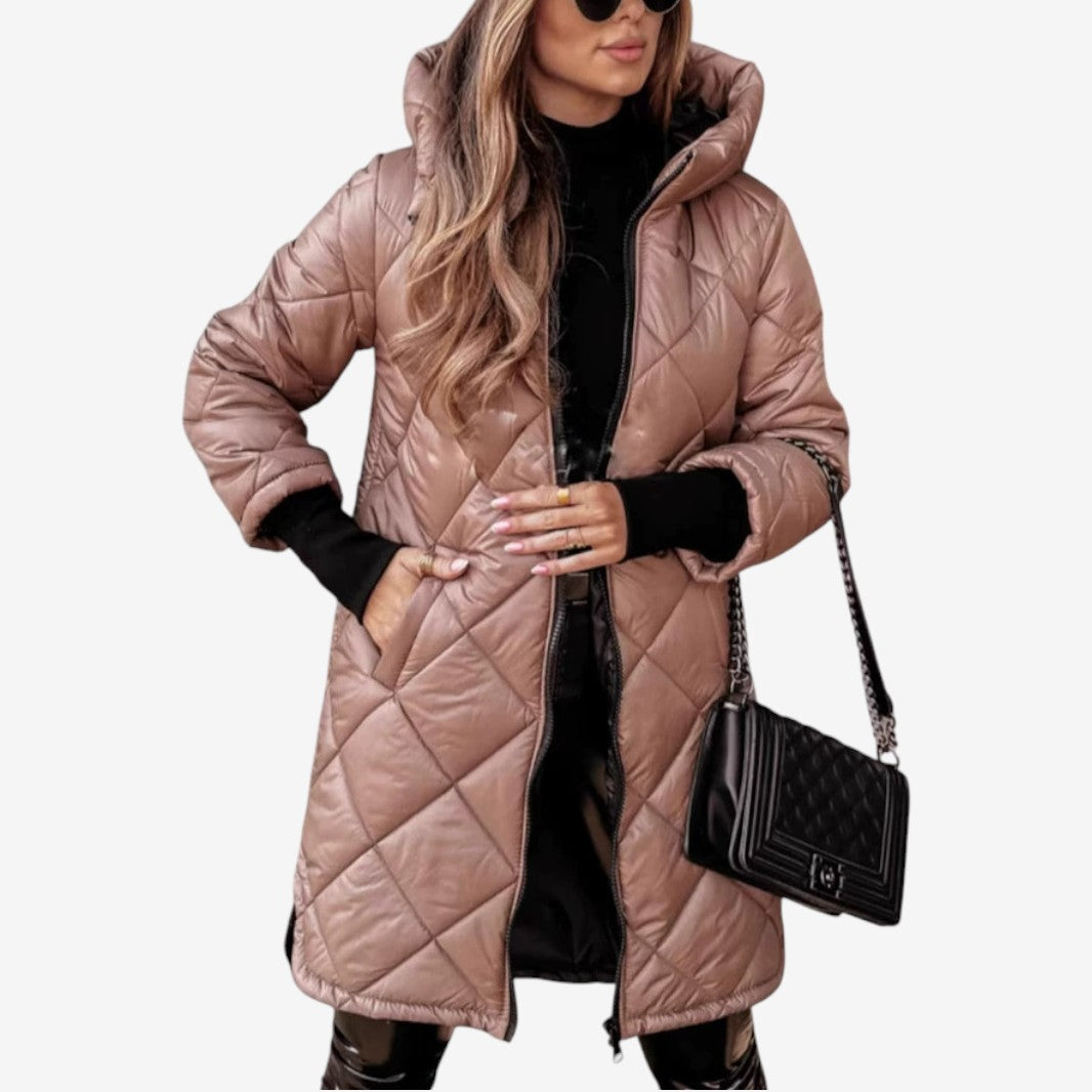 Cathleen™ Prošívaný kabát s kapucí