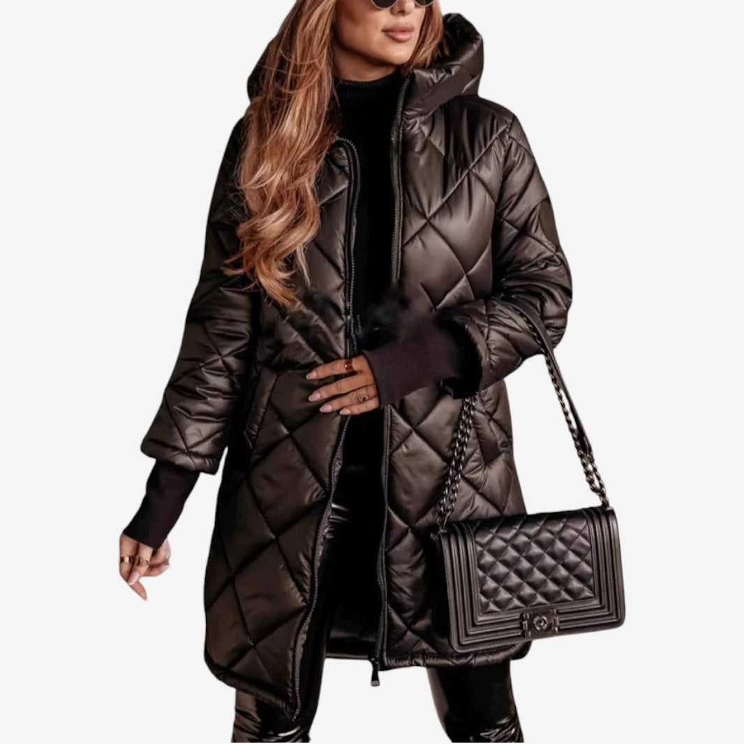 Cathleen™ Prošívaný kabát s kapucí