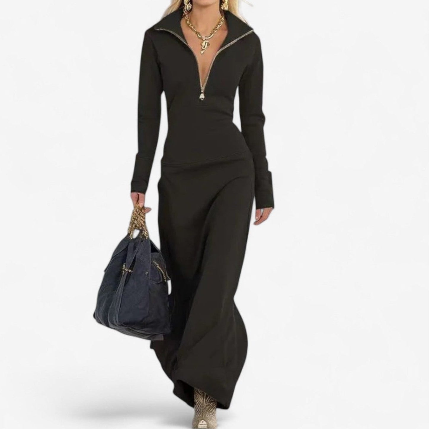 Katsiaryna™ Šaty s vysokým výstřihem