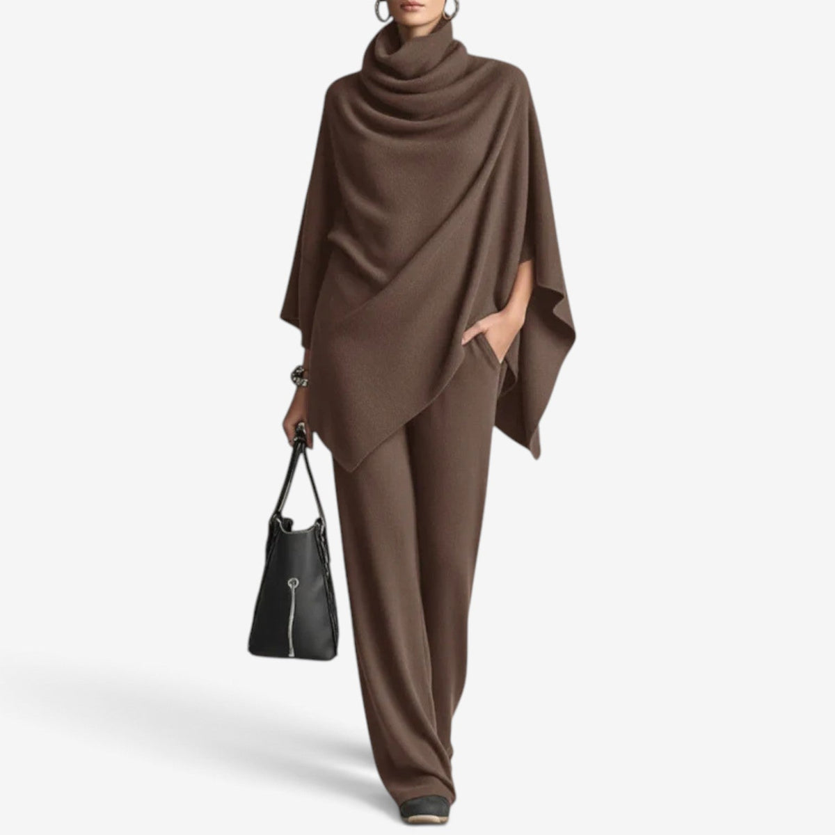 Cassandra™ Drapovaný komplet poncho s kalhotami