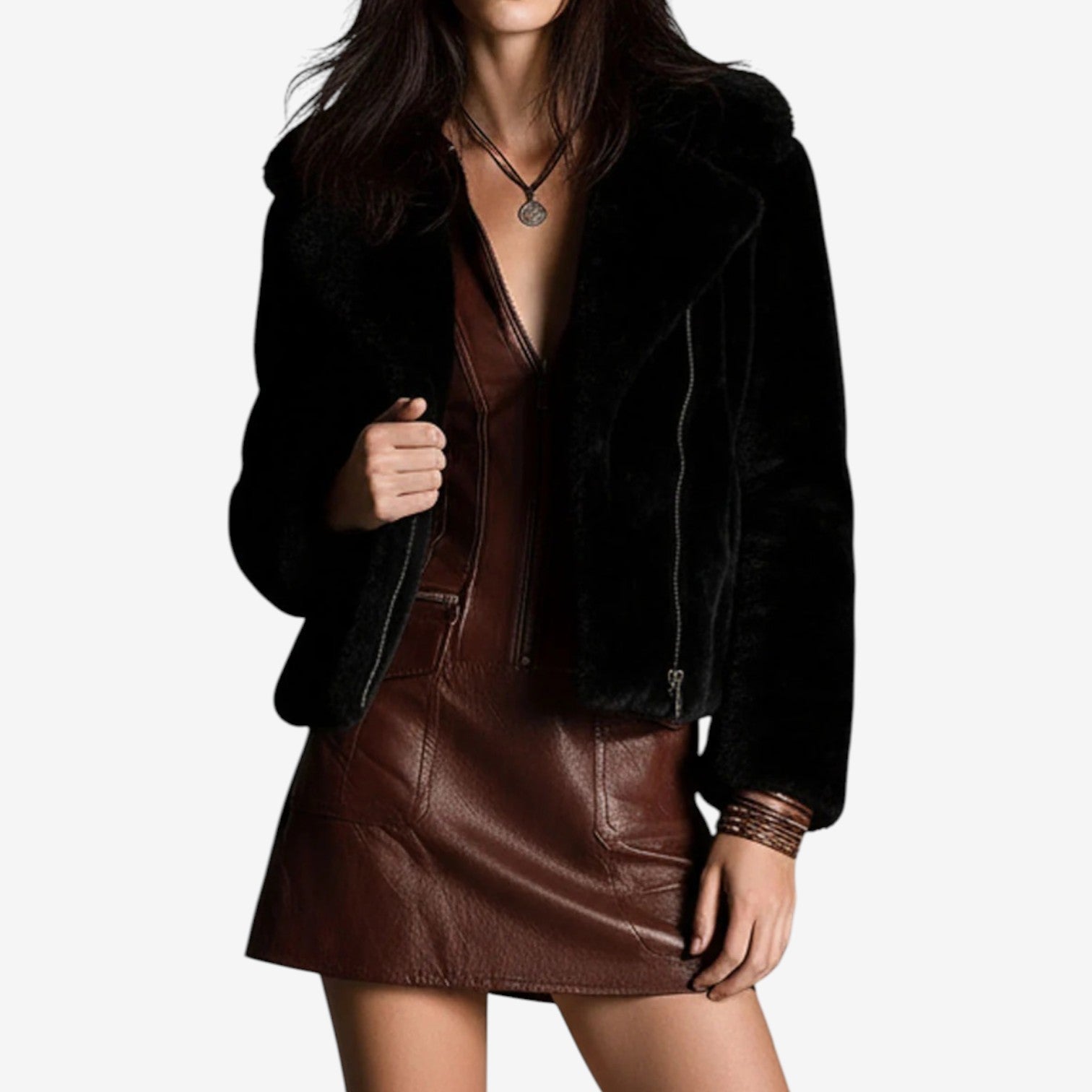 Rosemarie™ Kožené minišaty