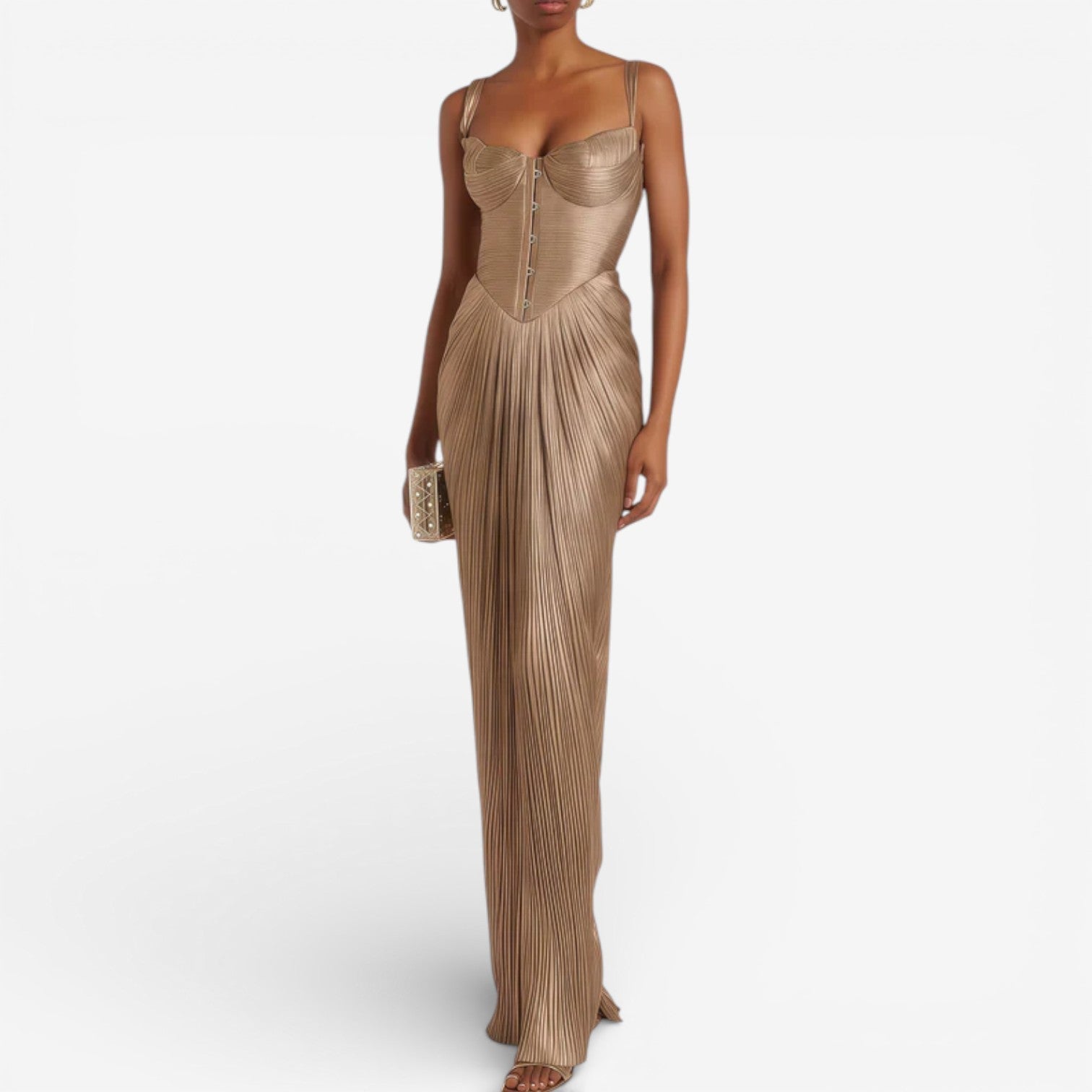 Aliona™ Dlouhé plisované šaty