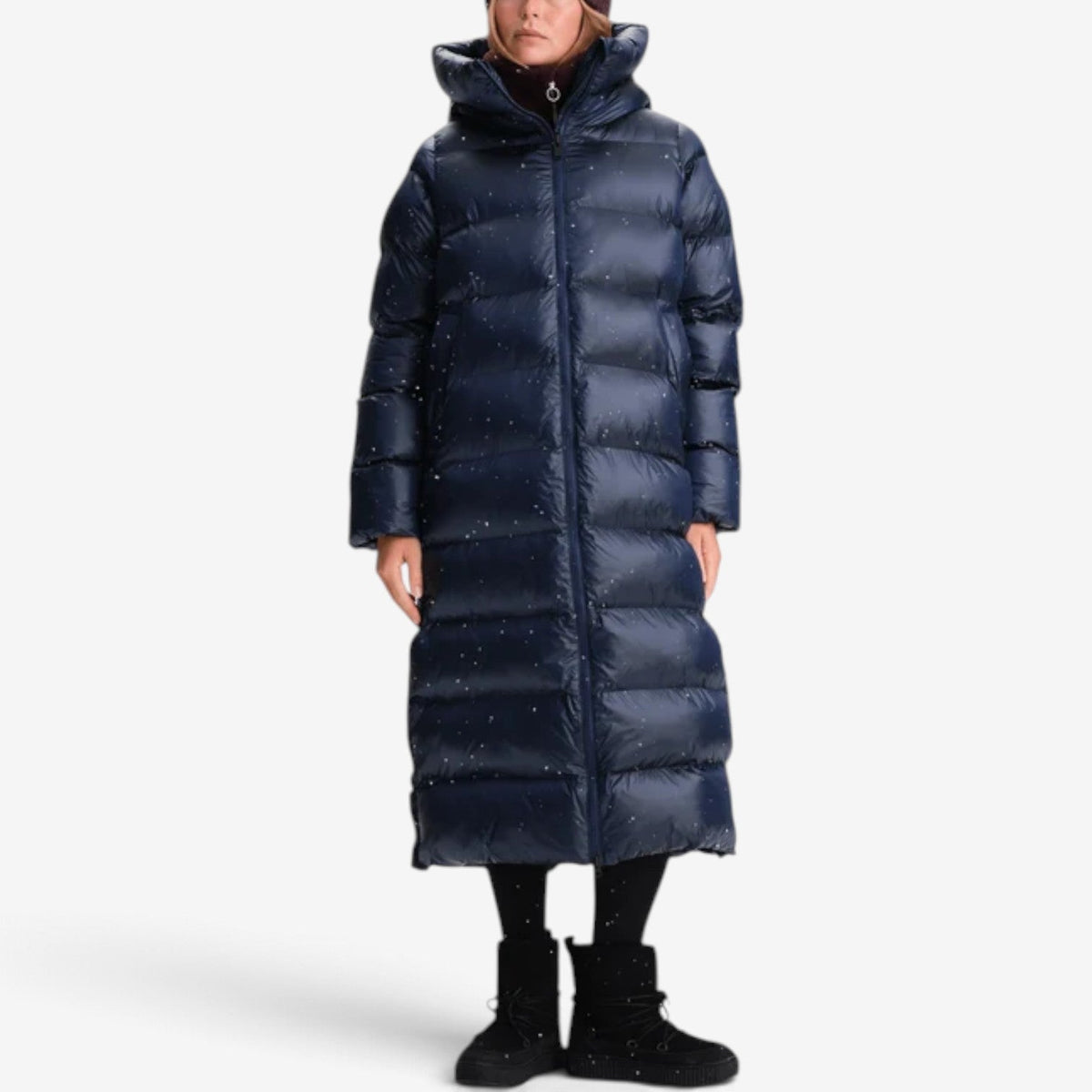 Colette™ Dlouhý prošívaný kabát s kapucí