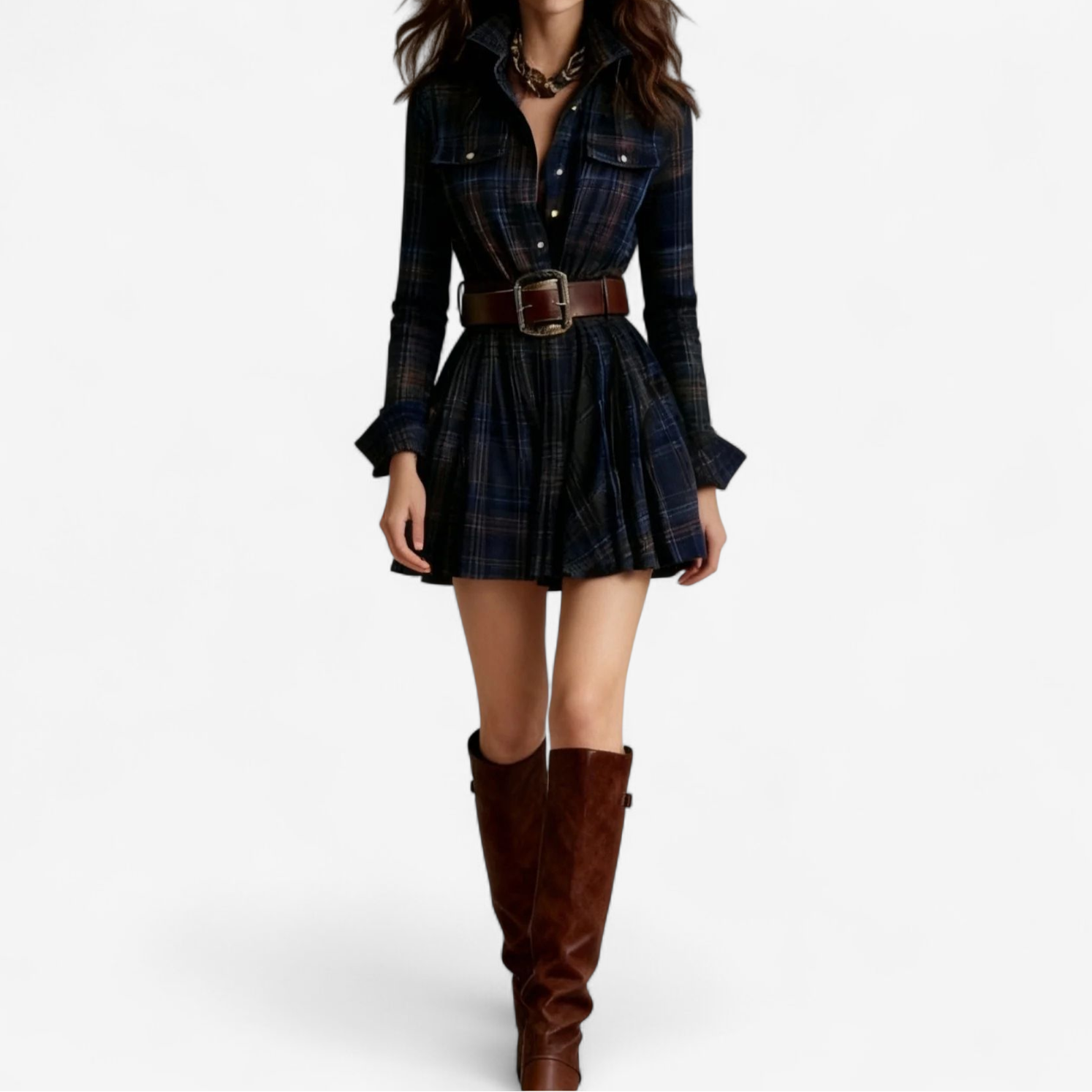 Paule™ Tartanové šaty