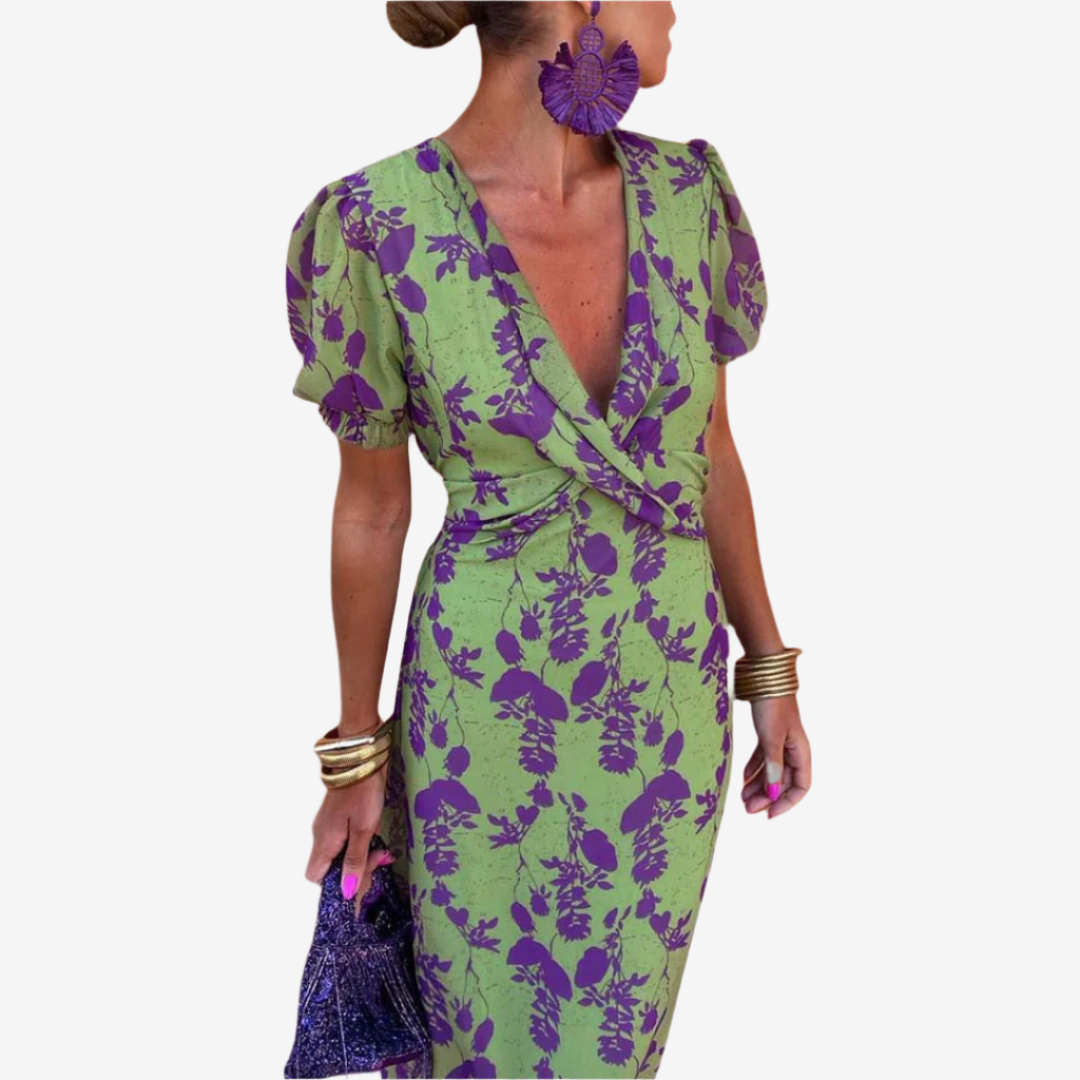 Aliénor™ Šaty s krouceným výstřihem do V