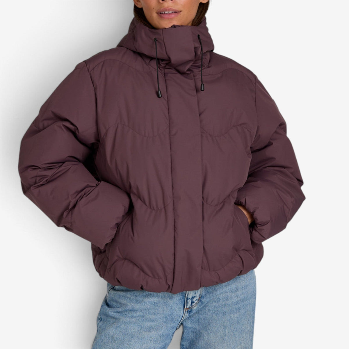 Sienna™ Oversize prošívaná bunda s kapucí