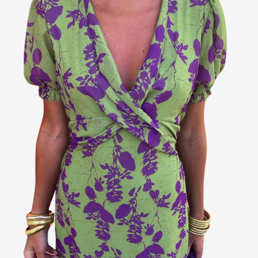 Aliénor™ Šaty s krouceným výstřihem do V