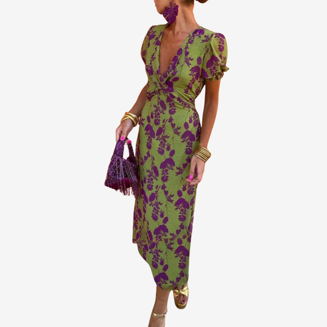 Aliénor™ Šaty s krouceným výstřihem do V