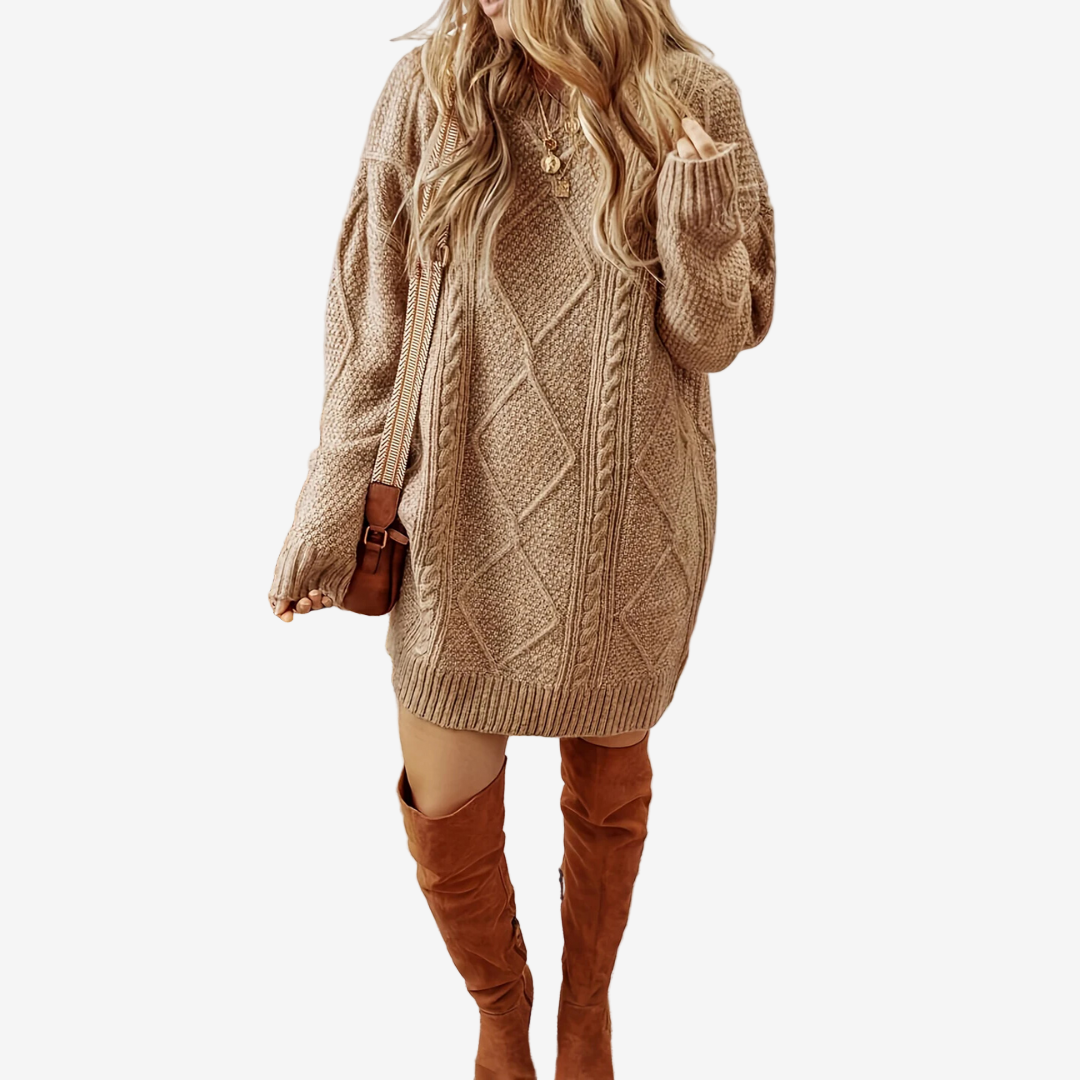 Astra™ Pletený svetr s pleteným vzorem