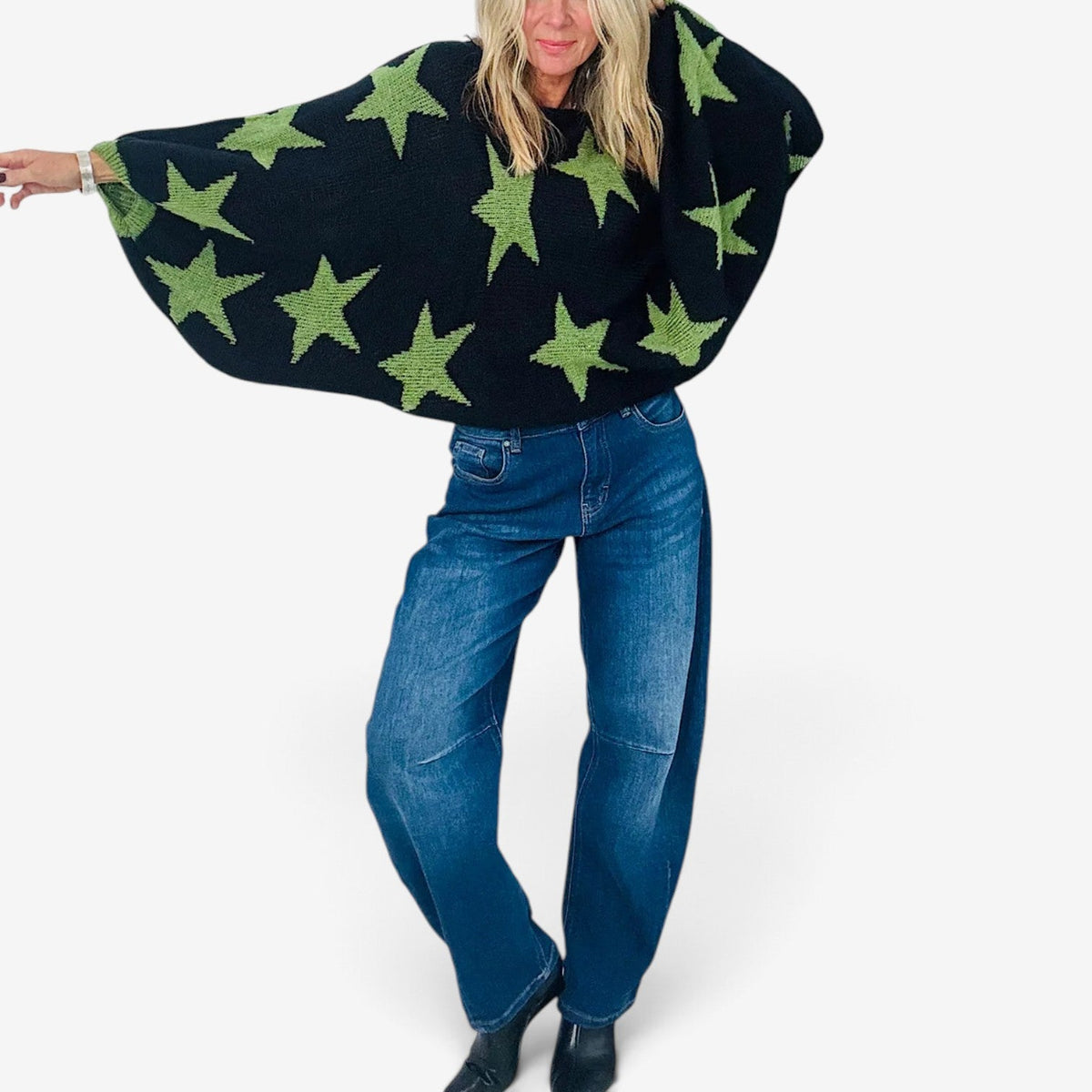 Stella™ Oversized pletený svetr s hvězdami