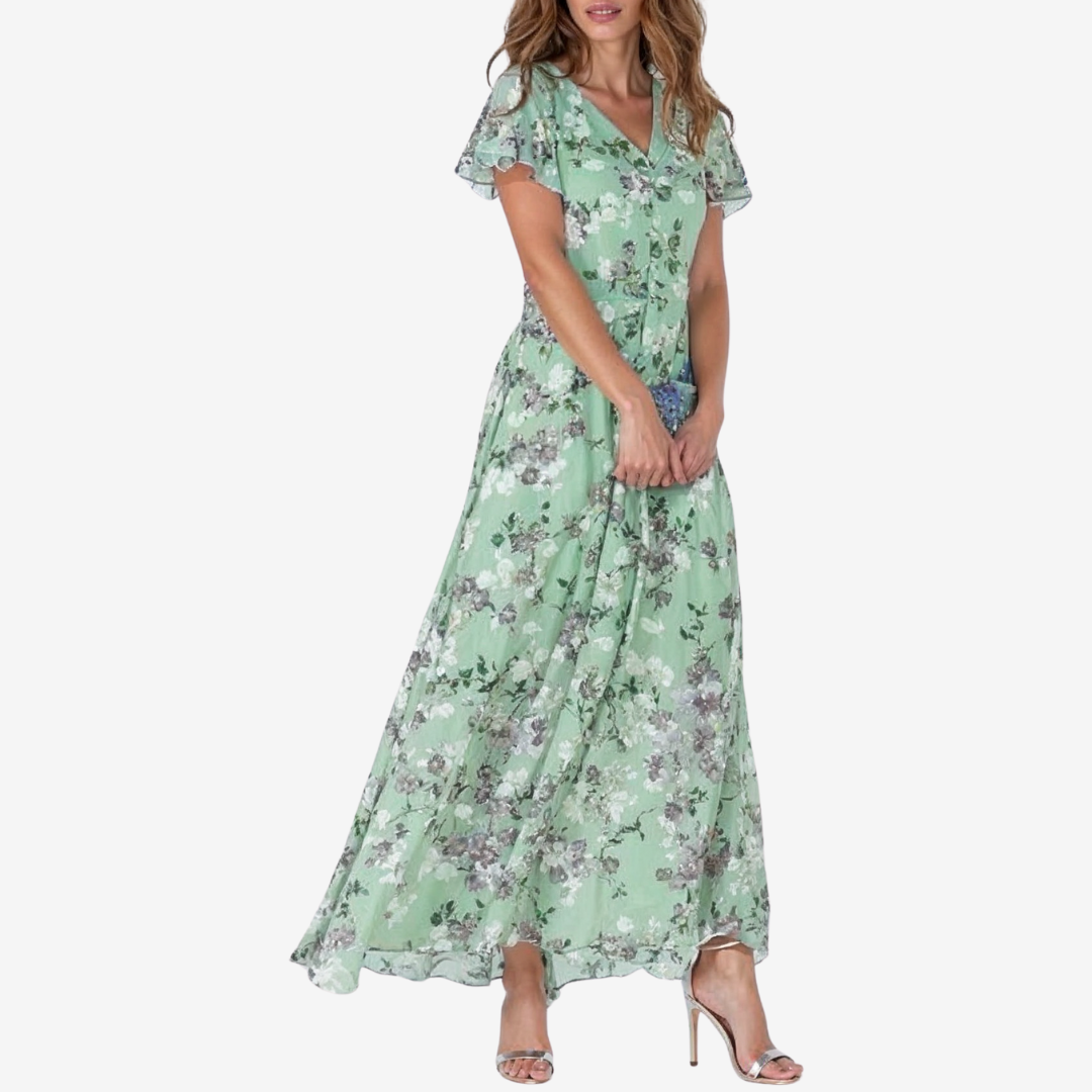 Élodie™ Midi výstřih do V s volným výstřihem