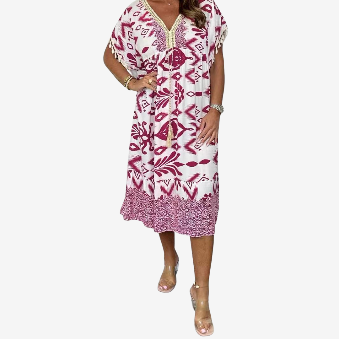 Solina™ Bohémské potištěné midi kalhoty