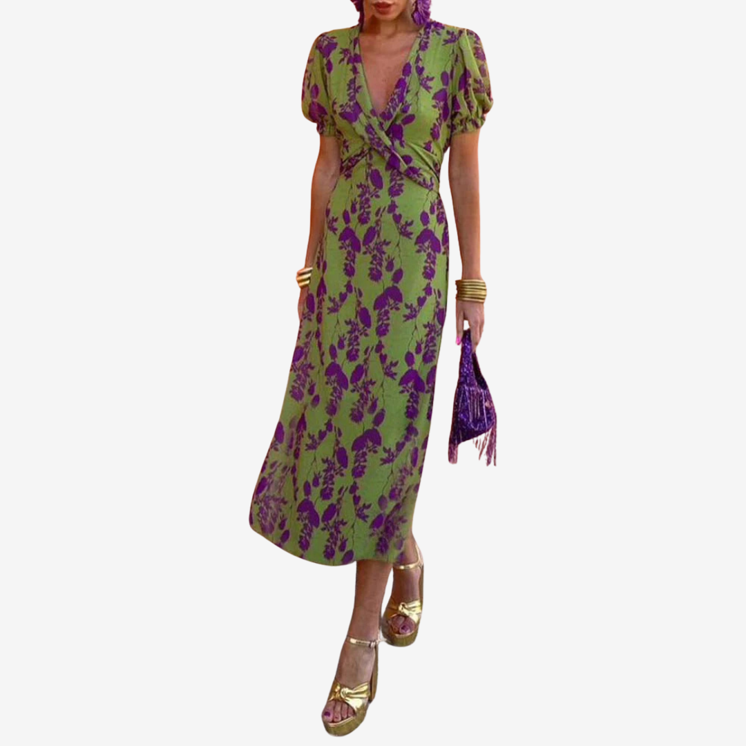 Aliénor™ Šaty s krouceným výstřihem do V