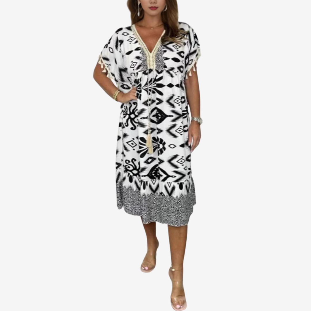 Solina™ Bohémské potištěné midi kalhoty