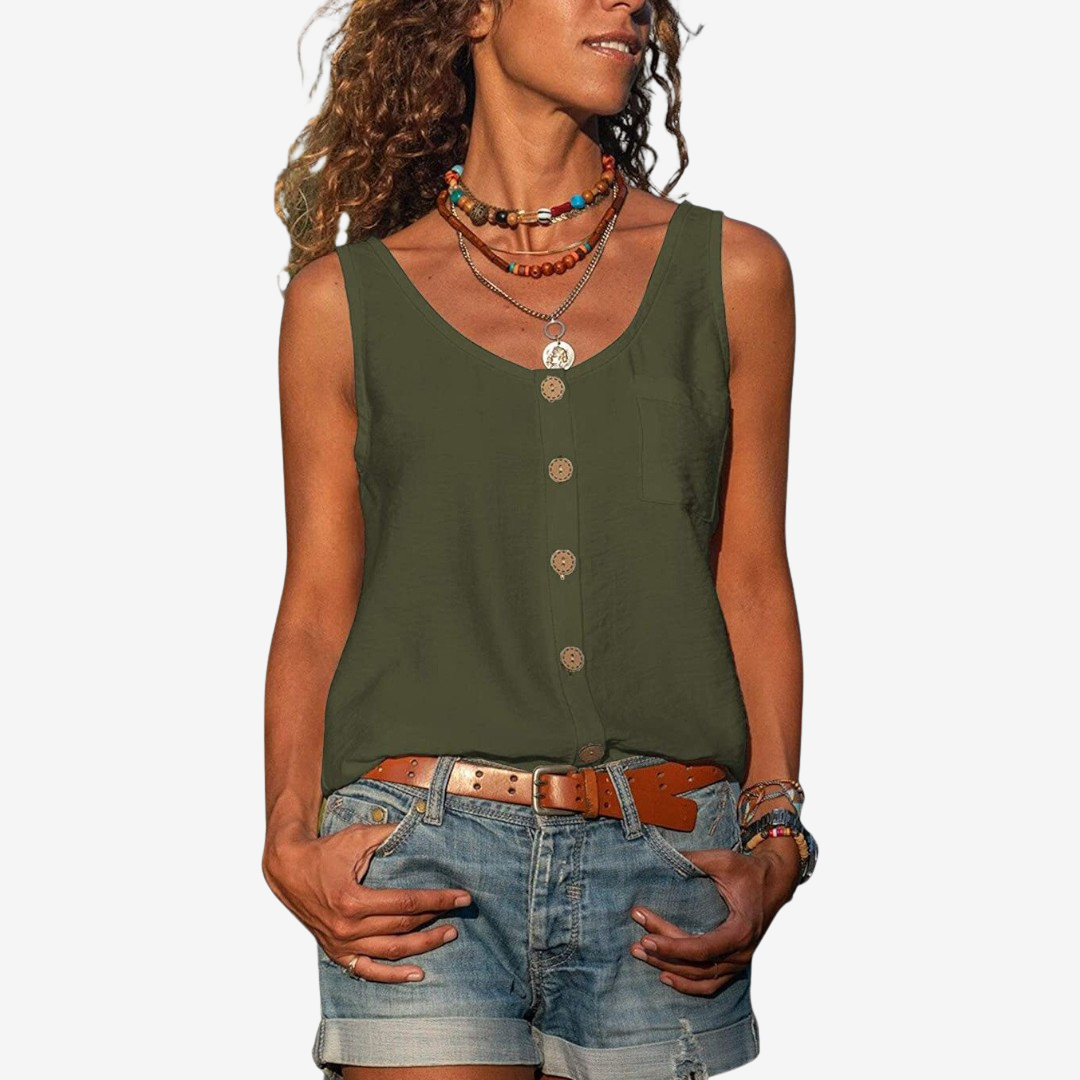 Sidra™ Výstřih do V s knoflíky