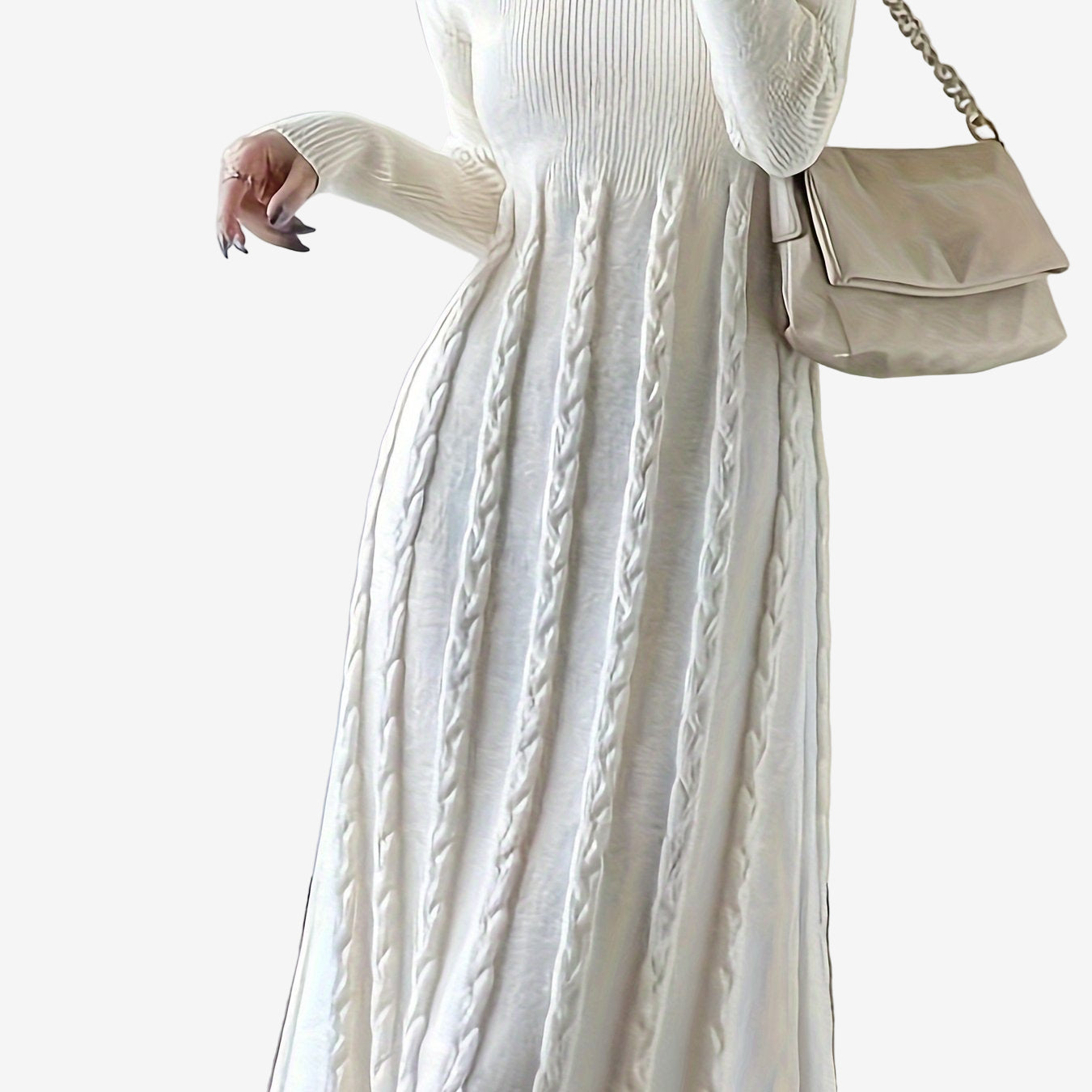 Liana™ Dlouhé svetrové šaty