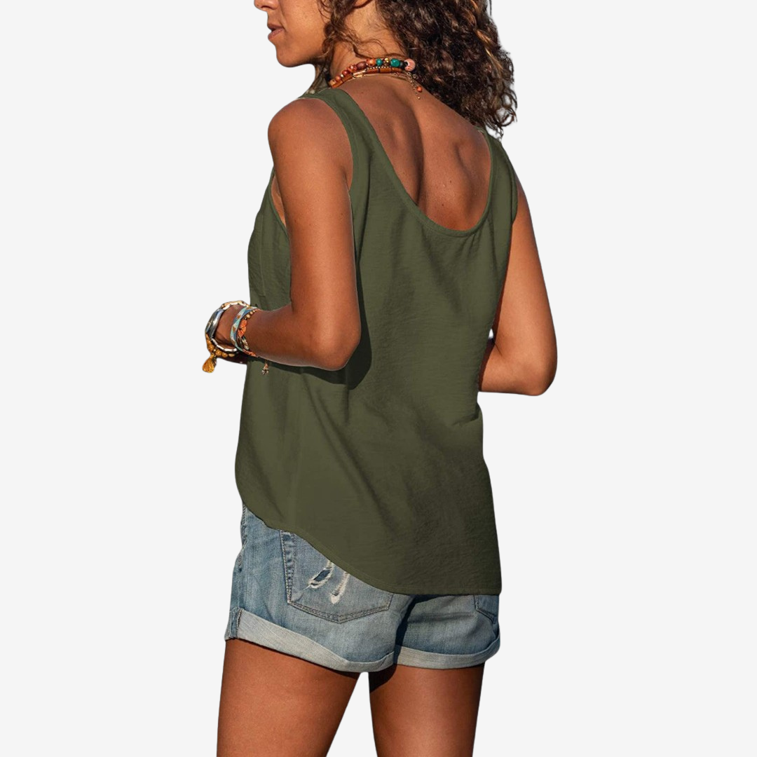 Sidra™ Výstřih do V s knoflíky