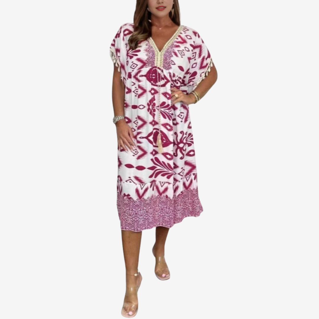 Solina™ Bohémské potištěné midi kalhoty