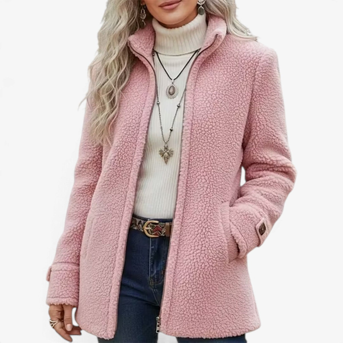 Freya™ Texturovaná bunda s límcem