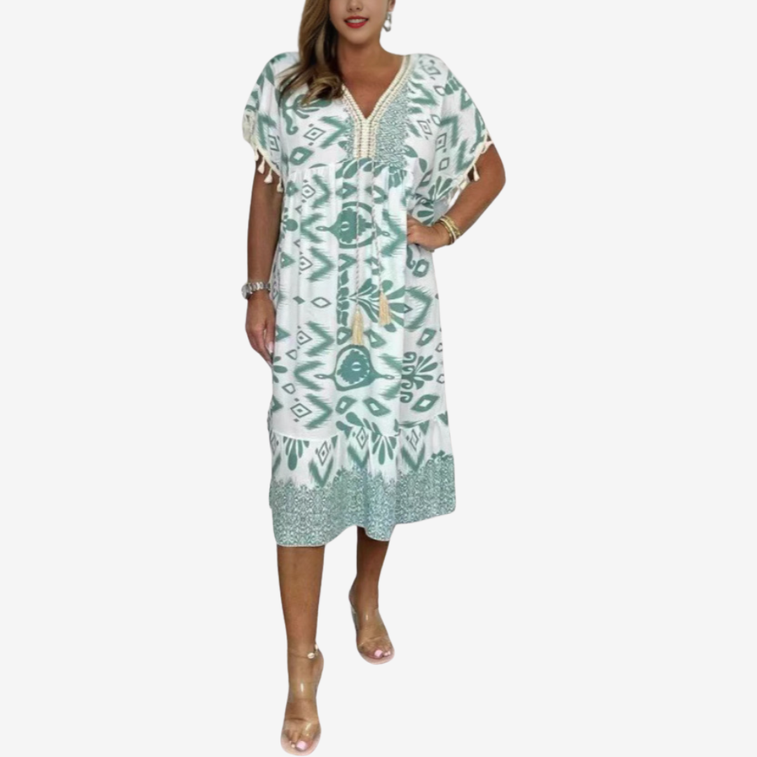 Solina™ Bohémské potištěné midi kalhoty