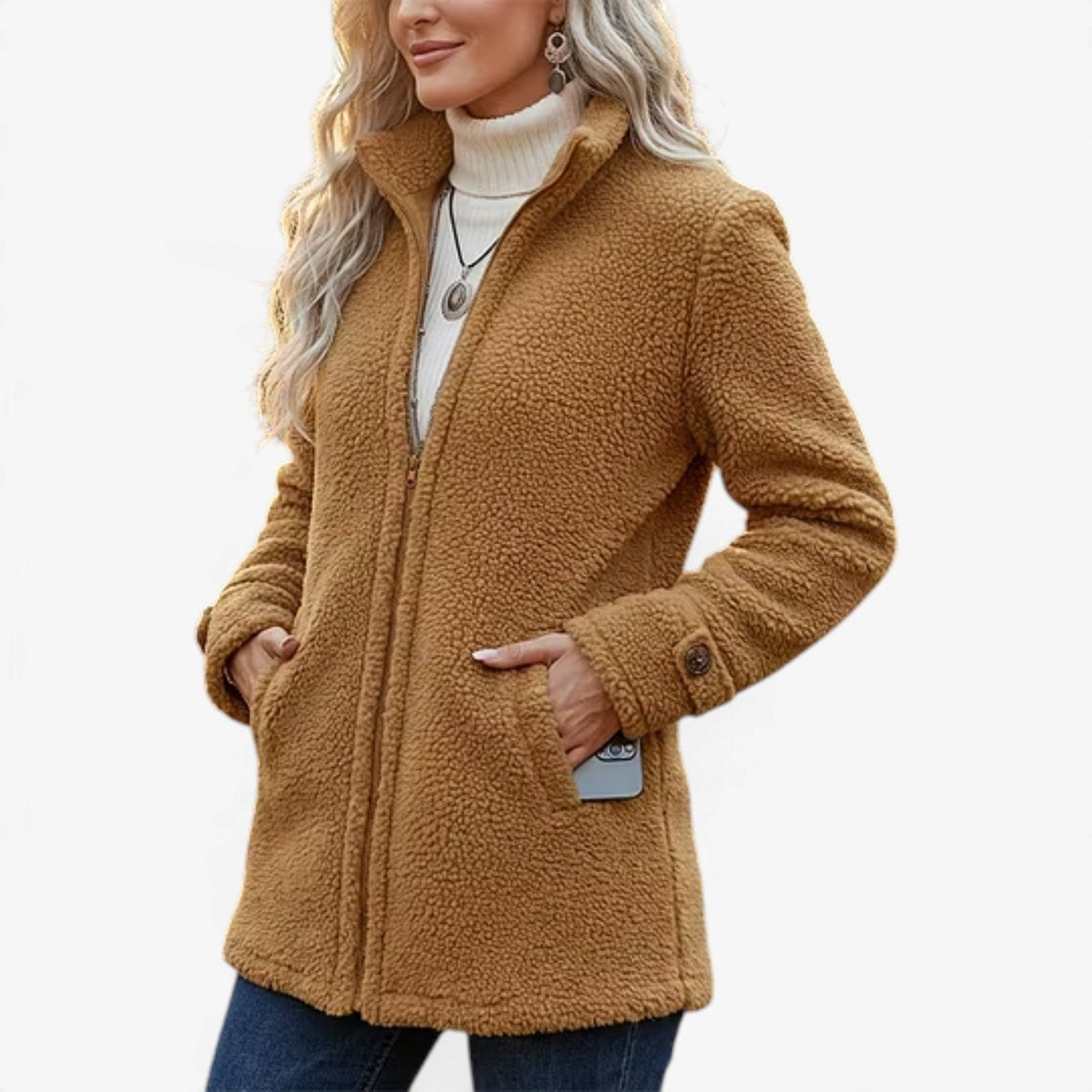 Freya™ Texturovaná bunda s límcem