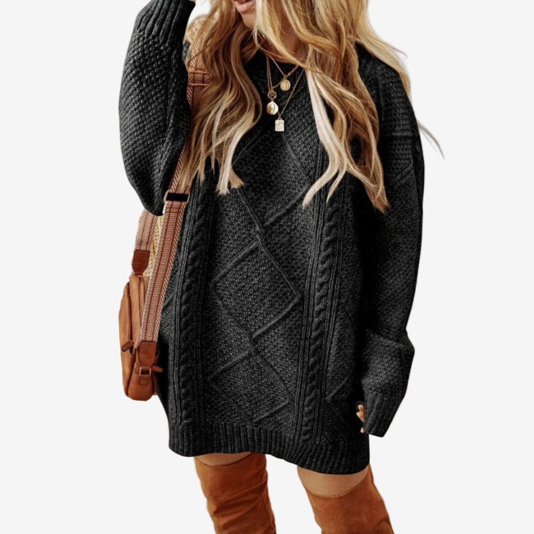 Astra™ Pletený svetr s pleteným vzorem