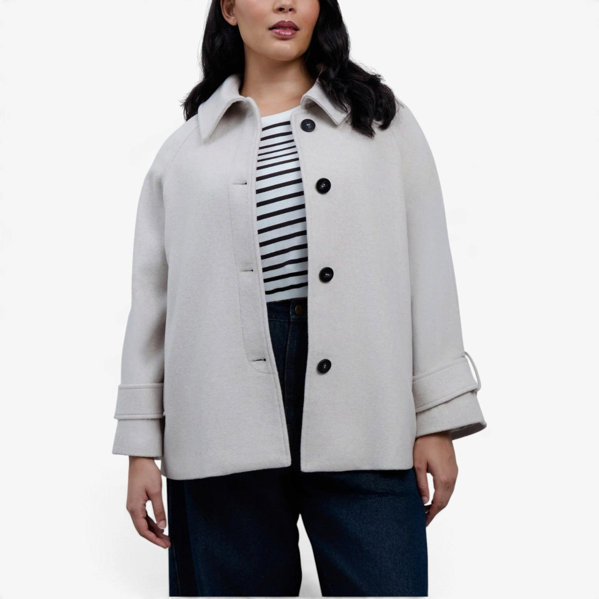 Aurelia™ Oversized kabátový plášť z vlněné směsi