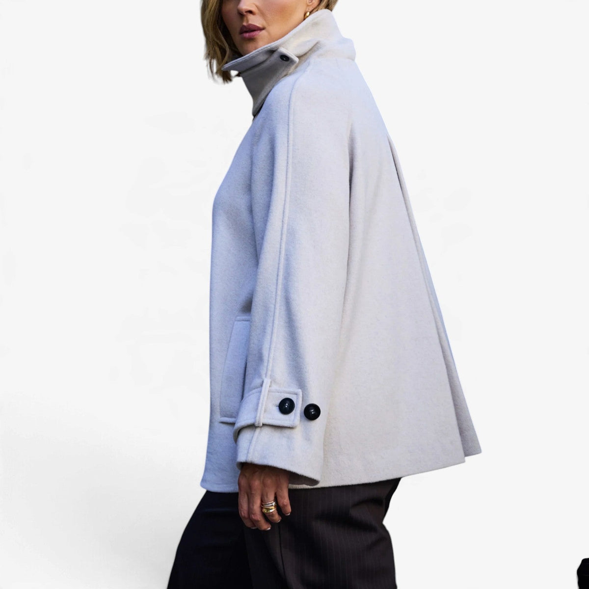 Aurelia™ Oversized kabátový plášť z vlněné směsi