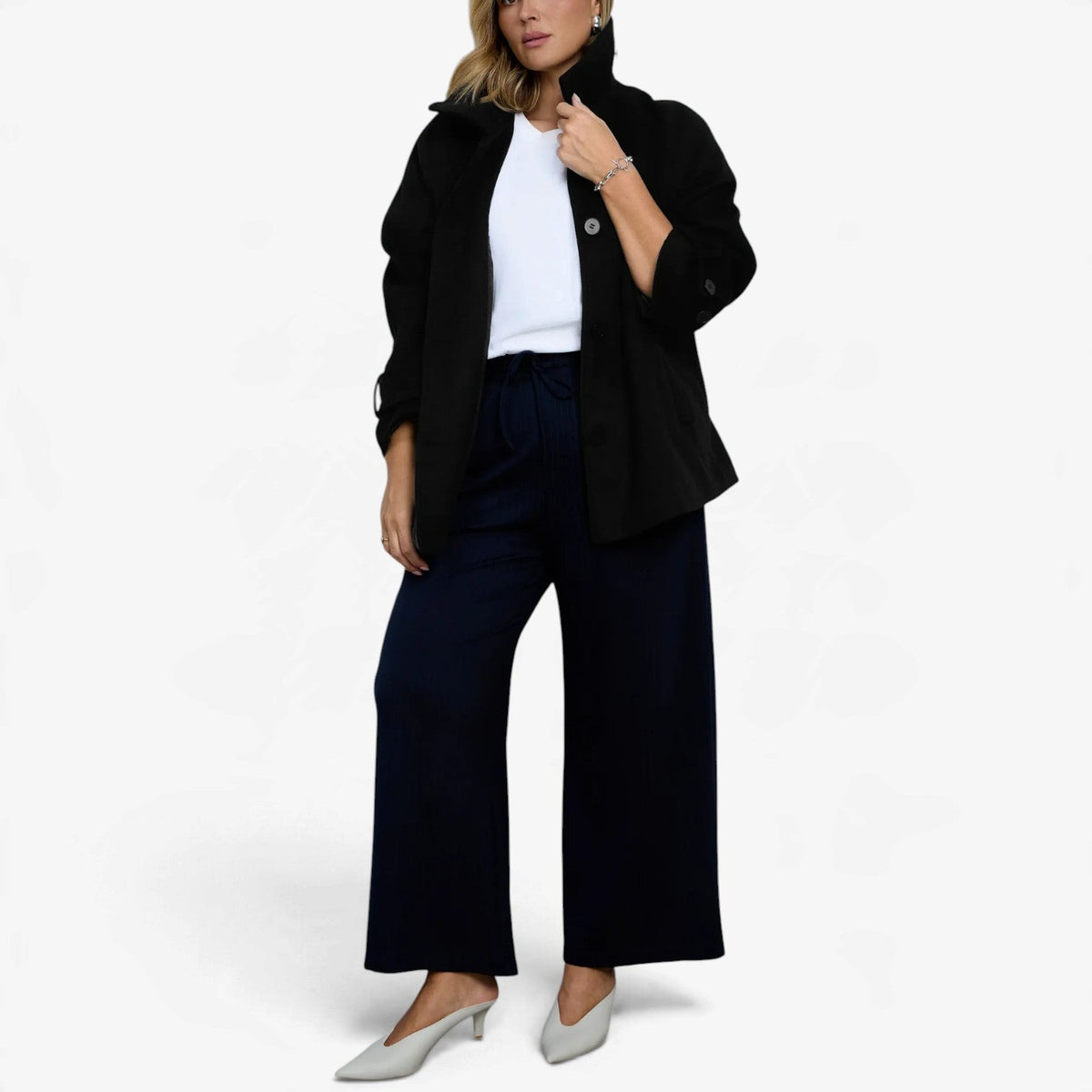 Aurelia™ Oversized kabátový plášť z vlněné směsi