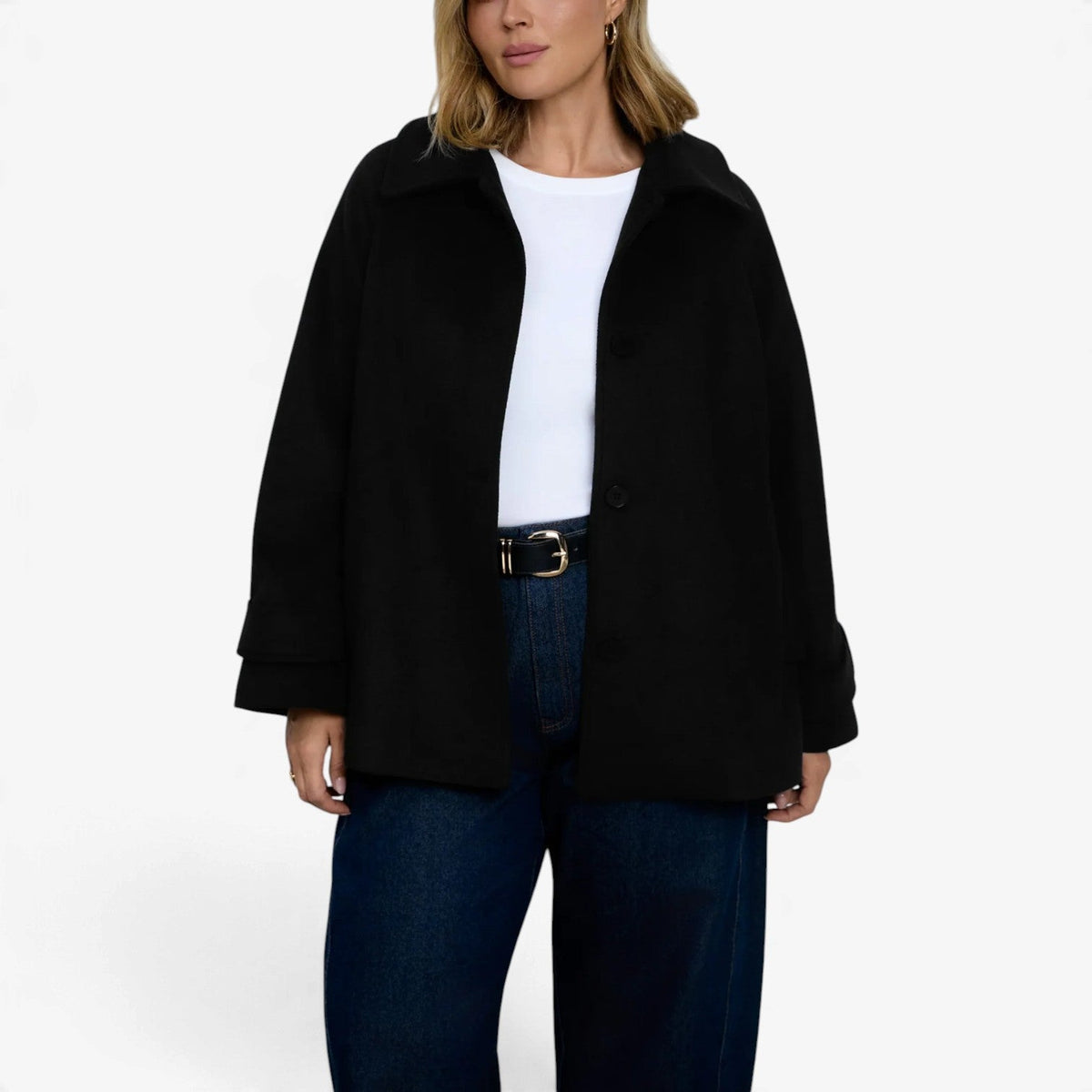 Aurelia™ Oversized kabátový plášť z vlněné směsi