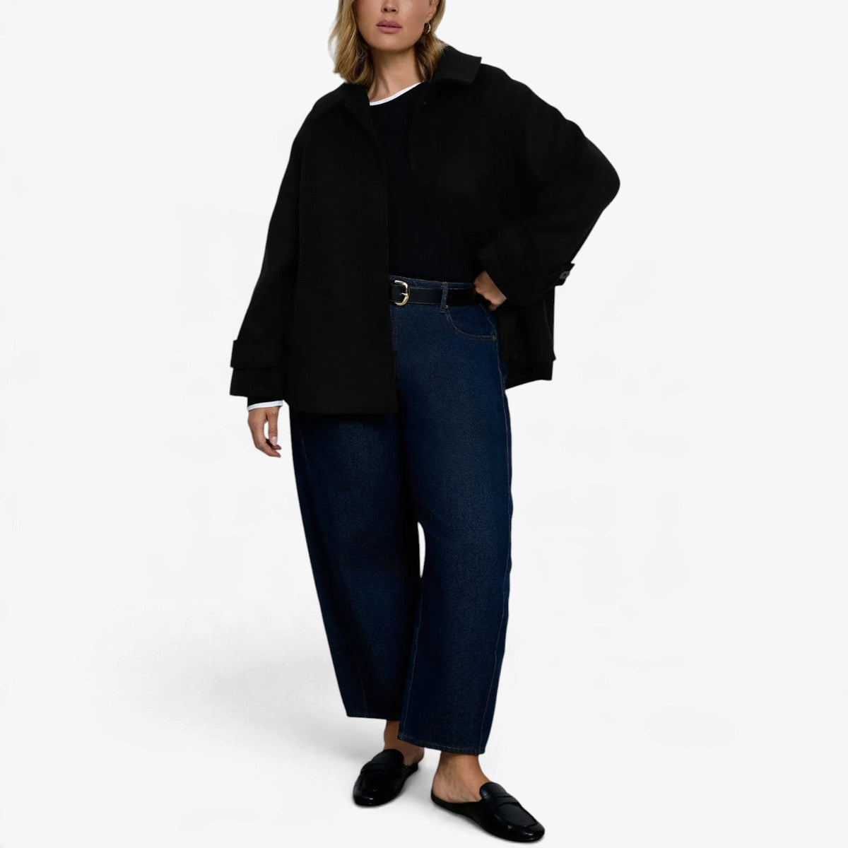Aurelia™ Oversized kabátový plášť z vlněné směsi