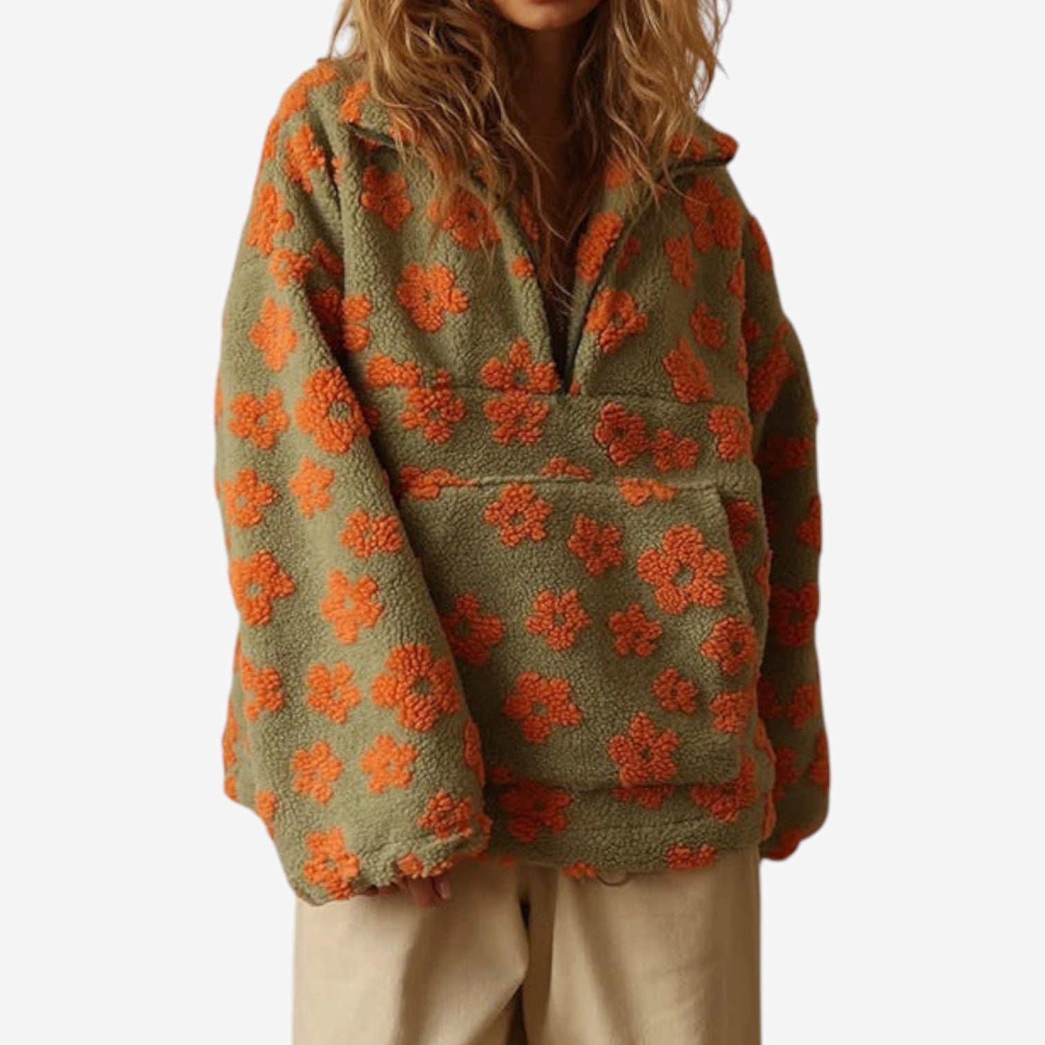 Emmanuelle™ Květinový fleecový svetr