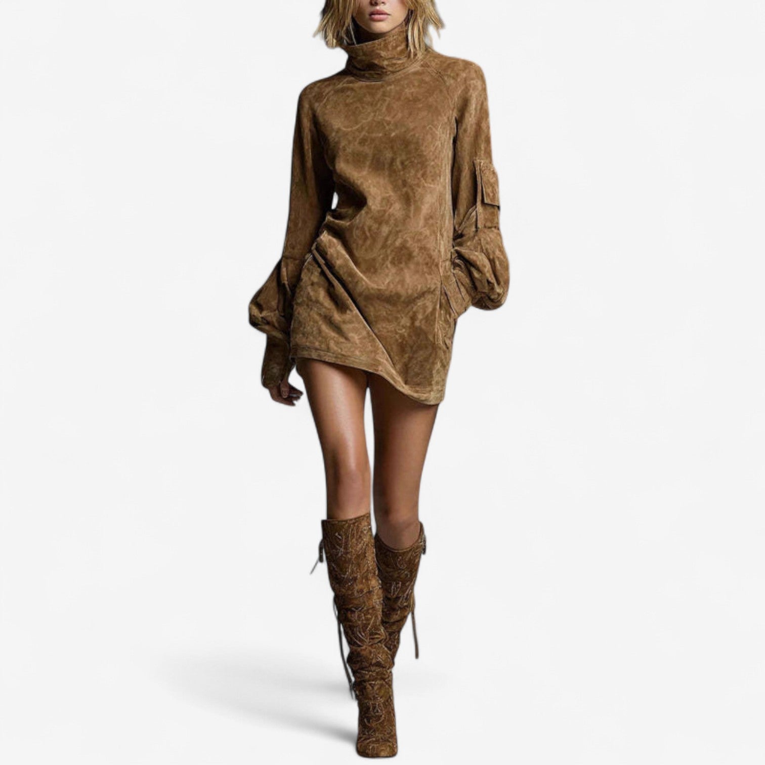 Tania™ Mini šaty s vysokým výstřihem