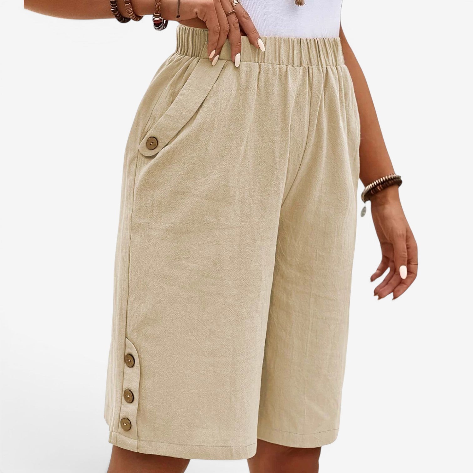 Gianne™ Lněné capri kalhoty