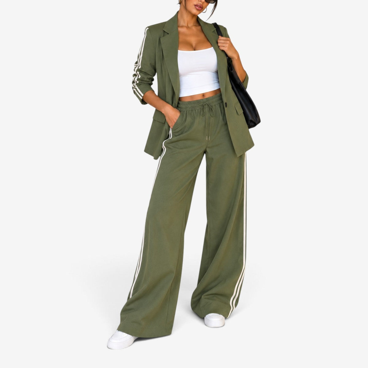 Livia™ Pruhovaný set blazer & kalhoty